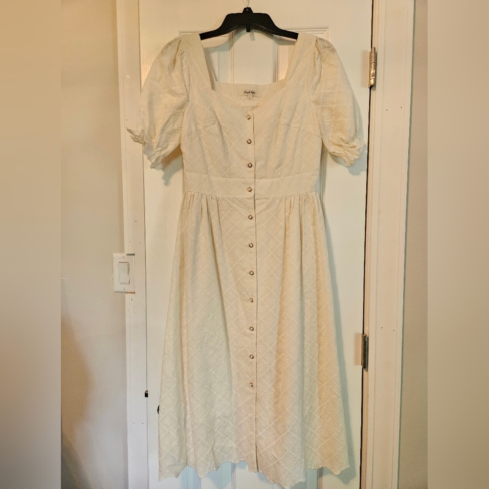 Elegant Cream Button-Down Dress